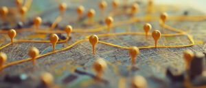 Schnitzeljagd: Karte mit gelben Pins